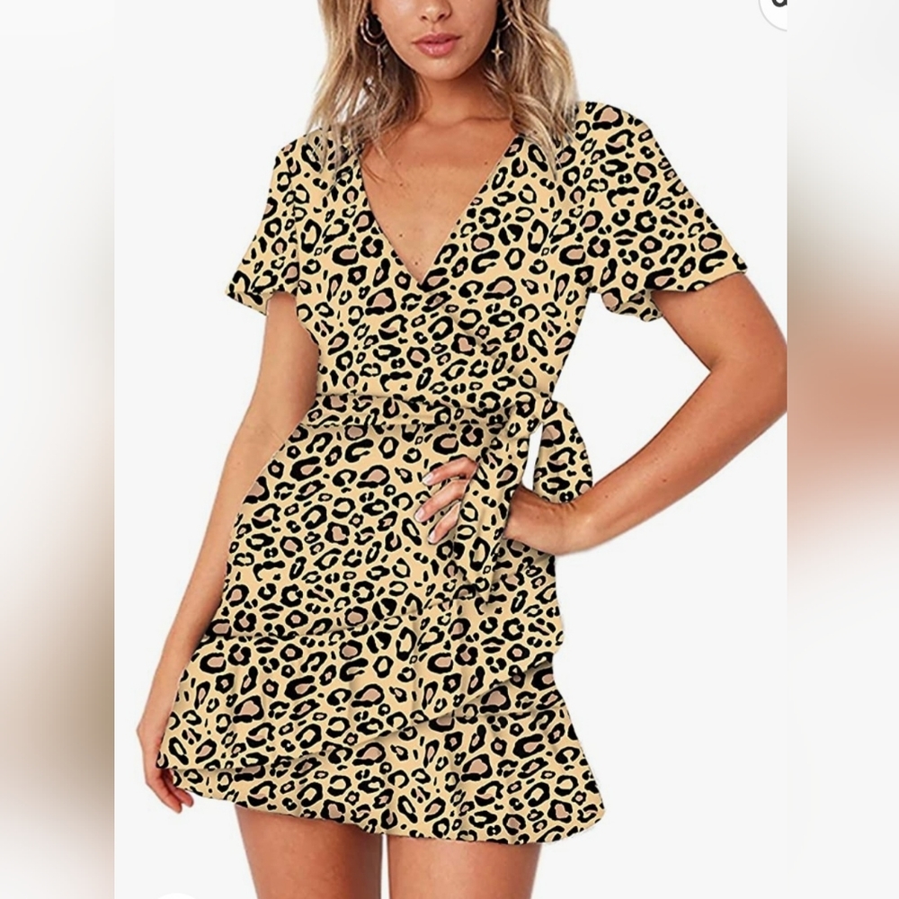 Leopard Print Midi dress